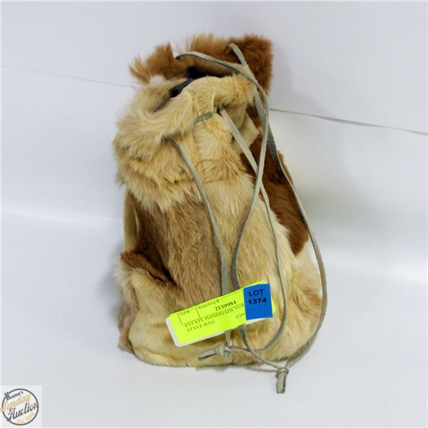 ESTATE HANDMADE FUR BUCKET STYLE BAG