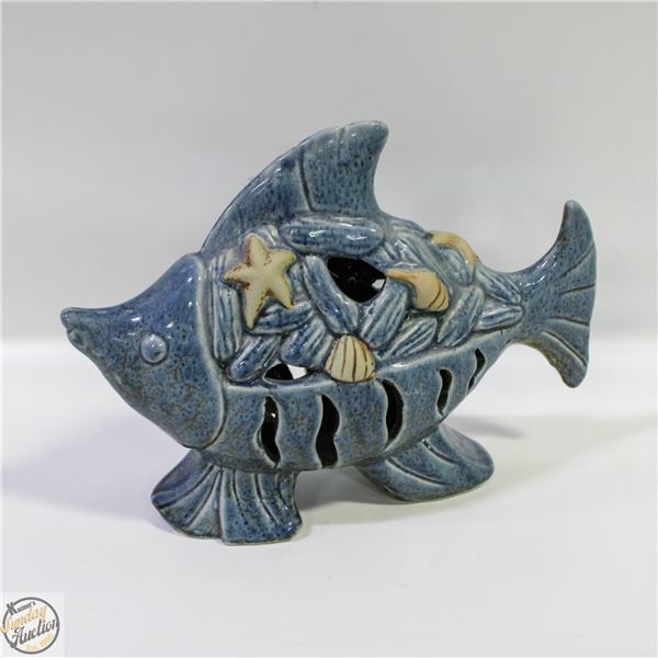 CERAMIC FISH DECOR WITH SHELLS