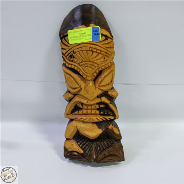 ESTATE HAND CARVED TIKI TIKI CCARVED STATUE