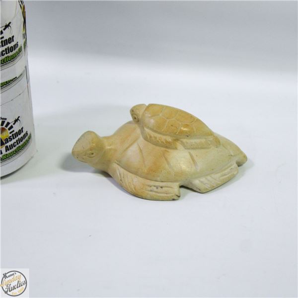 ESTATE HAND CARVED STONE SEA TURTLE WITH