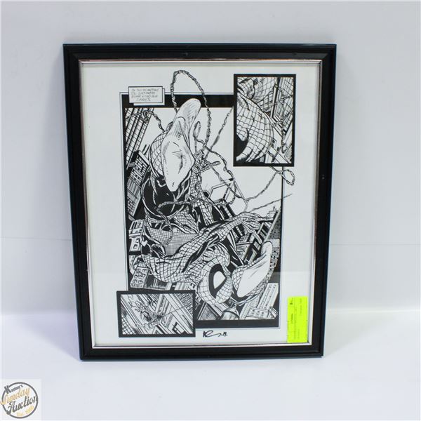 SPIDERMAN ORIGINAL ART, FRAMED