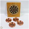 Image 1 : ESTATE WOODEN FRAMED DART BOARD + 4
