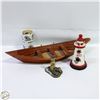 Image 1 : SOLID WOOD HANDMADE ROW BOAT 16 INCHES