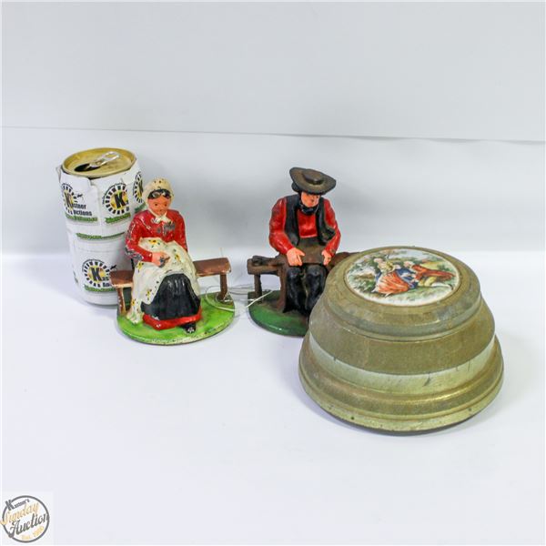 ANTIQUE VICTORIAN POWDER TIN WITH MUSIC