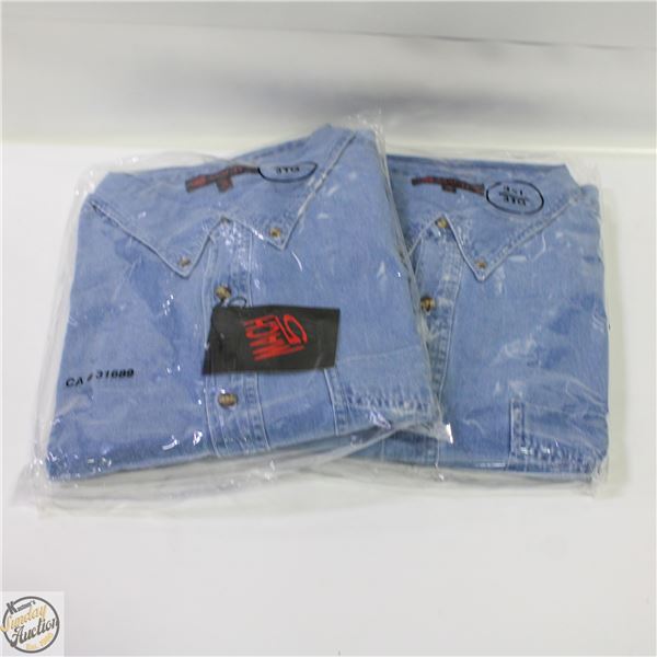 NEW MEN'S SHIRTS 2 DENIM SIZE 3XL