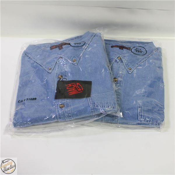NEW MEN'S SHIRTS 2 DENIM SIZE 3XL