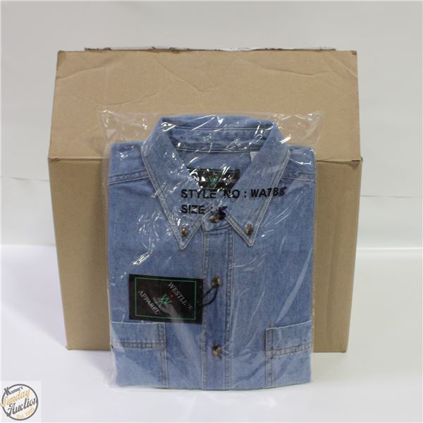 NEW MEN'S SHIRTS CASE OF 9 DENIM SIZE S