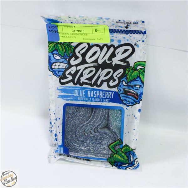 NEW SOUR STRIPS BLUE RASPBERRY (2) BB 8/2026