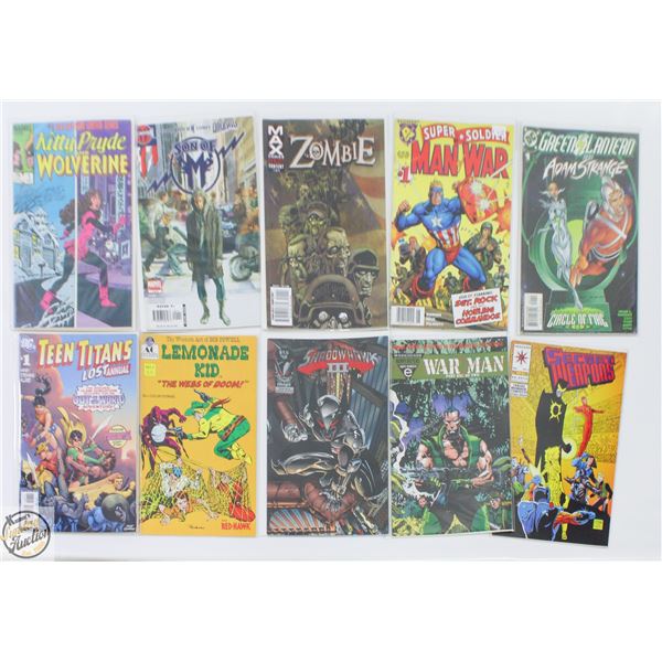 #1 ISSUE COMIC LOT, MARVEL, DC, INDY, 10 BOOKS