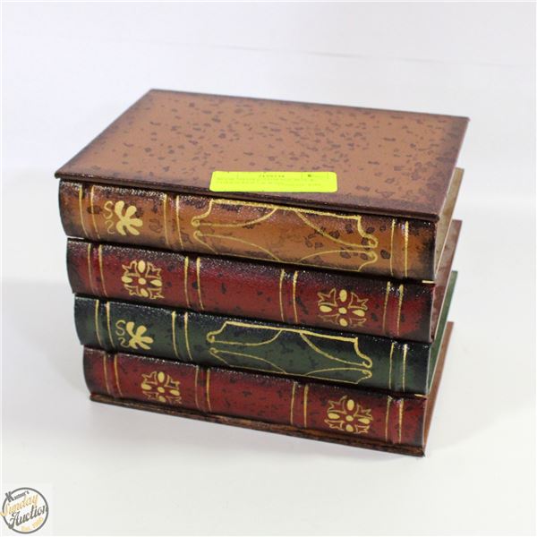 BOOK SHAPED STORAGE BOX W/ CORKSCREWS & WINE