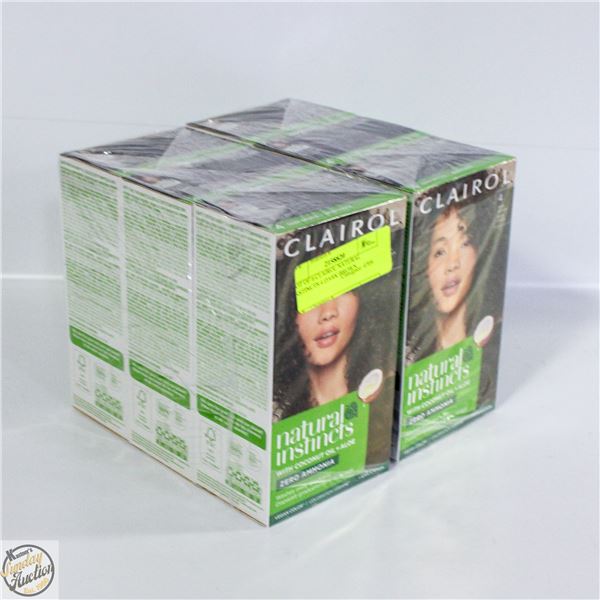 LOT OF 6 CLAIROL NATURAL INSTINCTS 4 DARK BROWN