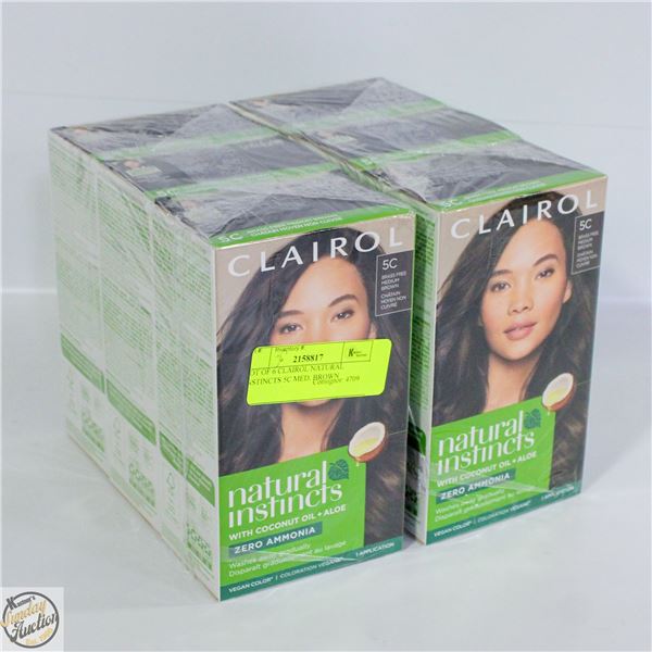 LOT OF 6 CLAIROL NATURAL INSTINCTS 5C MED. BROWN