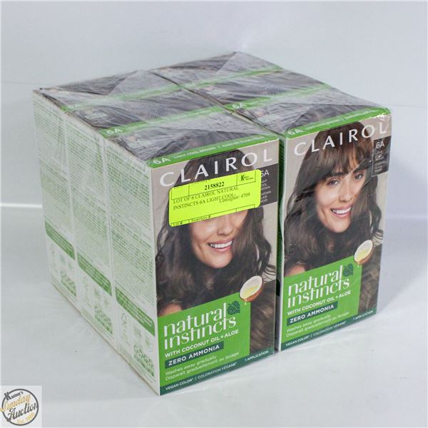 LOT OF 6 CLAIROL NATURAL INSTINCTS 6A LIGHT COOL-