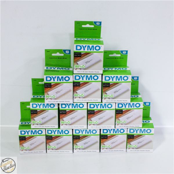 FLAT OF 13 DYMO MAILING LABELS 1 1/8” X 3.5”