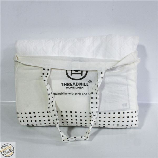 THREADMILL 100% COTTON QUEEN SZ BLANKET WHITE