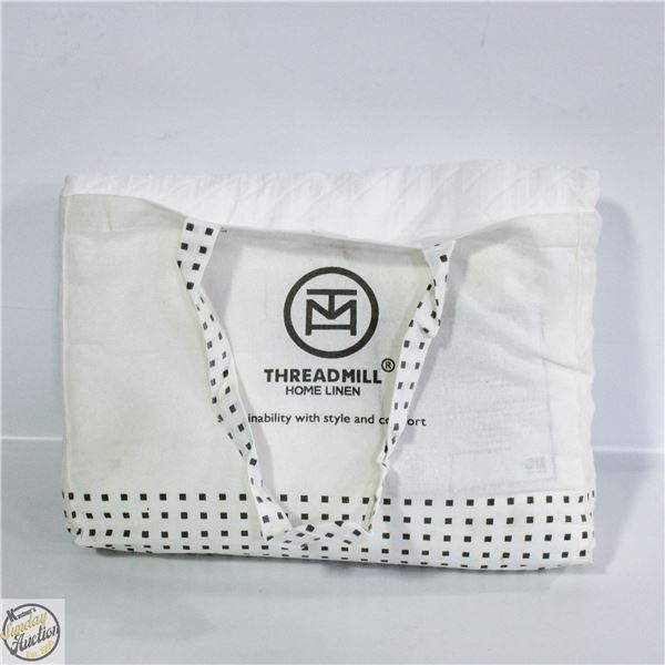 THREADMILL 100% COTTON QUEEN SZ BLANKET WHITE