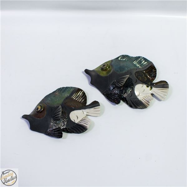 TWO CERAMIC FISH WALL DECOR