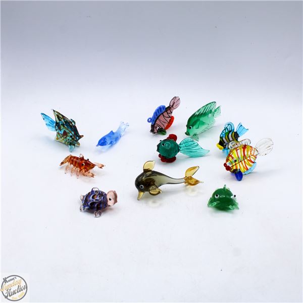 LOT OF MURANO GLASS AQUATIC LIFE FIGURINES