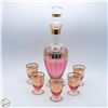 Image 1 : VINTAGE PINK DECANTED WITH 5 SHOT GLASSES