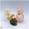 Image 1 : 3 VINTAGE HOBNAIL GLASS PERFUME BOTTLES