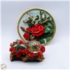 Image 1 : 3D HUMMINGBIRD ROSES DISPLAY PLATE