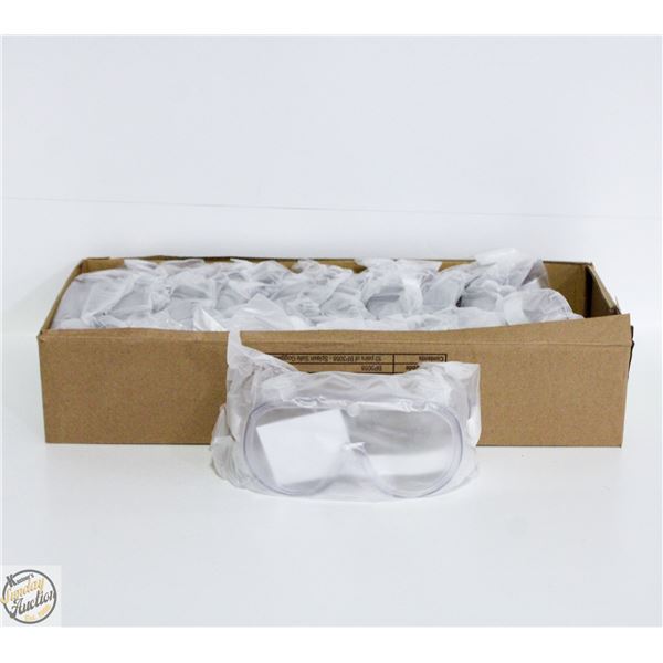 CASE OF 10 NEW CLEAR SAFETY GOOGLES