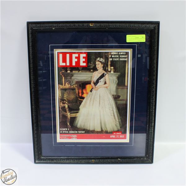 18 X 21” 1953 LIFE MAGAZINE COVER OF QE 2