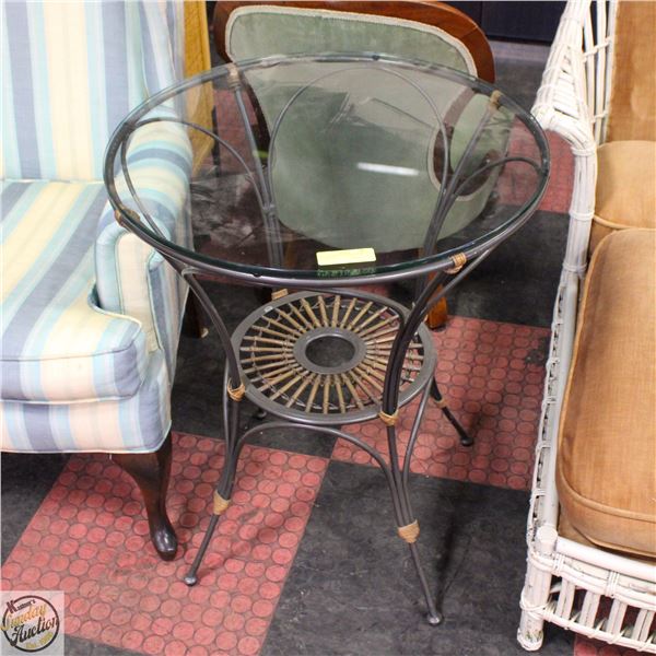 GLASS TOP ROUND INDOOR OR OUTDOOR