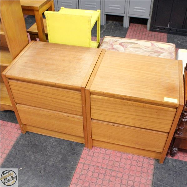 PAIR OF SOLID WOOD BEDSIDE TABLES WITH