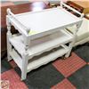 Image 1 : WHITE ROLLING 3 TIER TEA STYLE TROLLEY