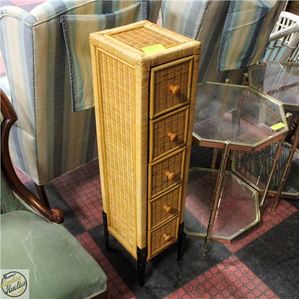 5 DRAWER WICKER DRAWER STORAGE WITH