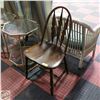 Image 1 : ANTIQUE CARVED BACK SMOOTH ARMLESS CHAIR