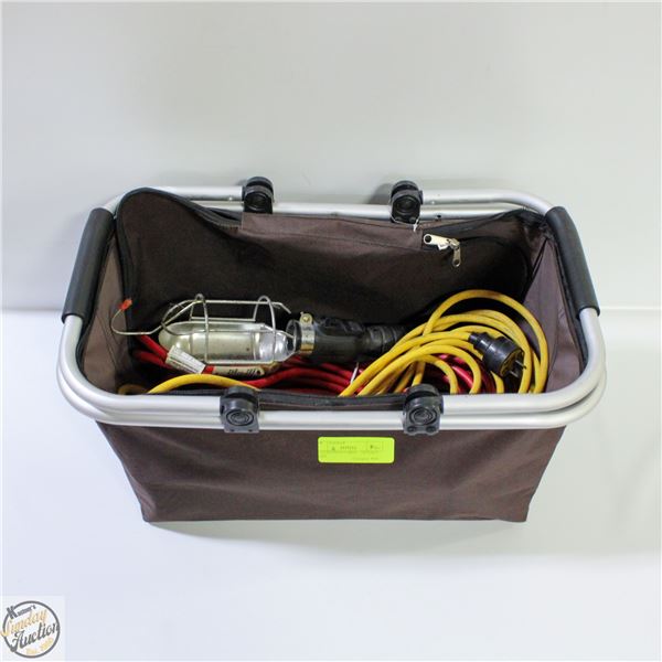 (3) EXTENSION CORDS + TROUBLE LIGHT