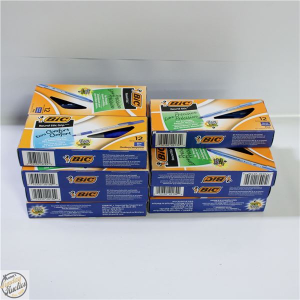 15 PACKS OF BLUE BIC PENS (PACKS OF 12)