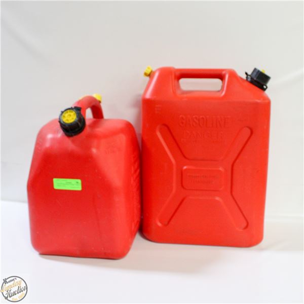 LOT OF TWO GAS ( 5.3 GAL. / 20LB ) JERRY CANS