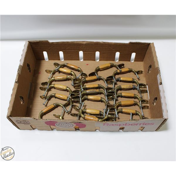 19 MATCHING WOOD + BRASS DRAWER HANDLES
