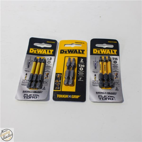 3 PACKS OF DEWALT IMPACT SCREWDRIVER BITS