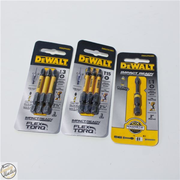 3 PACKS OF DEWALT IMPACT SCREWDRIVER BITS