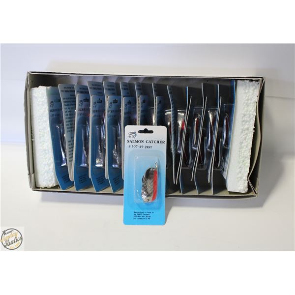 CASE OF 24 SALMON AND PIKE FISHING LURES