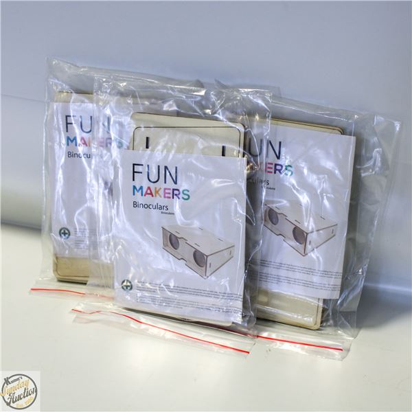 3 X BINOCULARS- FUN MAKERS WOODEN MODEL SETS