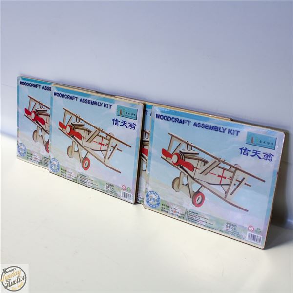 4 X WOODCRAFT ASSEMBLY KITS - MODEL PLANES