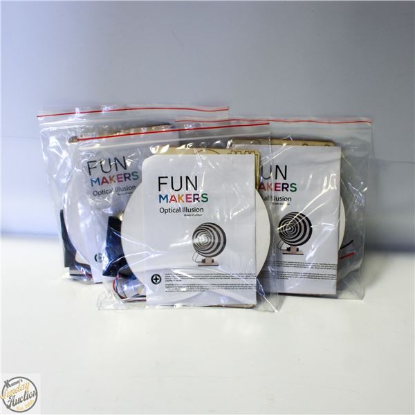 3 X OPTICIAL ILLUSIONS WOODEN MODEL KITS