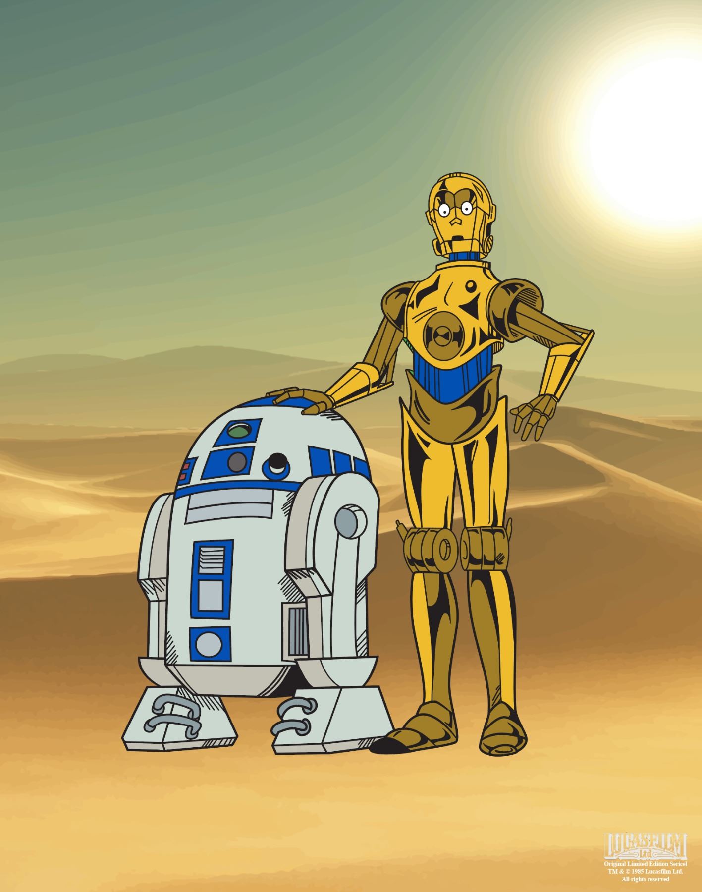 STAR WARS Droids R2-D2 and C-3PO Sericel Animation Art