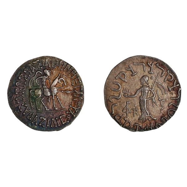 Indo Scythian, Azilises, Silver Tetradrachm