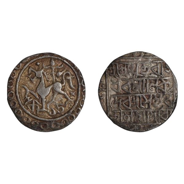 Tripura: Rajdhara Manikya, Silver Tanka, Saka 1508