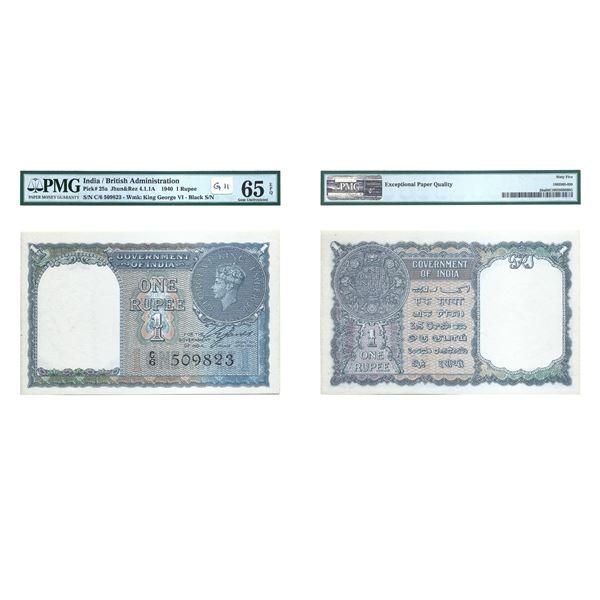 British India: 1944, King George VI, 1 Rupee