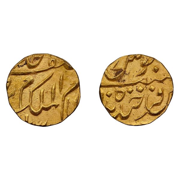 Hyderabad: Mir Mahbub Ali Khan, Gold 1/16 Ashrafi, Farkhanda Bunyad Hyderabad Mint