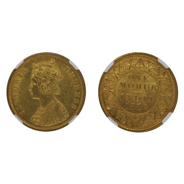 British India: Victoria, 1888, Gold Mohur, NGC MS 61