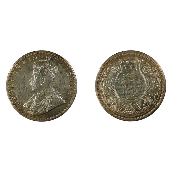 British India: George V, 1911, Silver Rupee Proof Restrike, Elephant-type Mule, PCGS PR 63