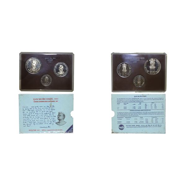 Republic of India: 1997 Commemorative Set (3 coins), UNC  Set